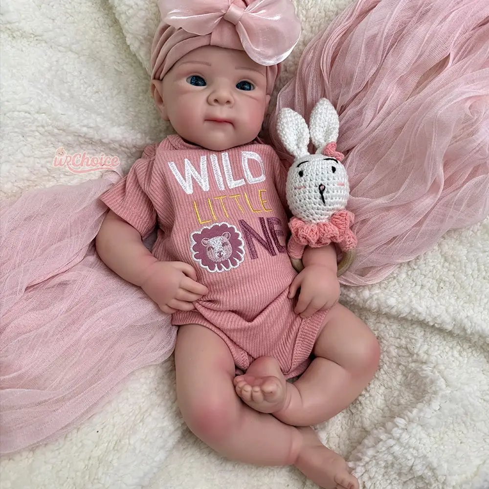 19 polegadas corpo inteiro macio impermeável silicone renascido bebê menina realista ponderado veias visíveis boneca presente de Natal boneca do colecionador