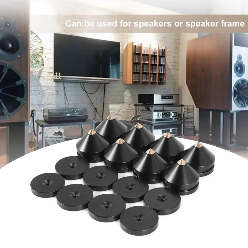 8Sets Speaker Stand Feet Foot Pad Aluminium Alloy Metal (NOT Natural Wood ) Spikes Cone Floor Foot Nail M23X20