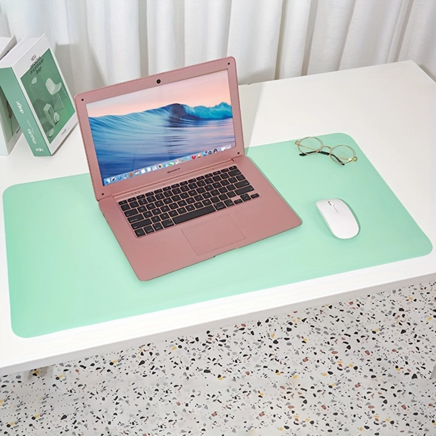 Office Desk Mat PU Leather Desk Mat Large 47.2*23.6in (120 * 60cm) Computer Desk Mat Double-Sided Thickened Office Desk Mat - Mu