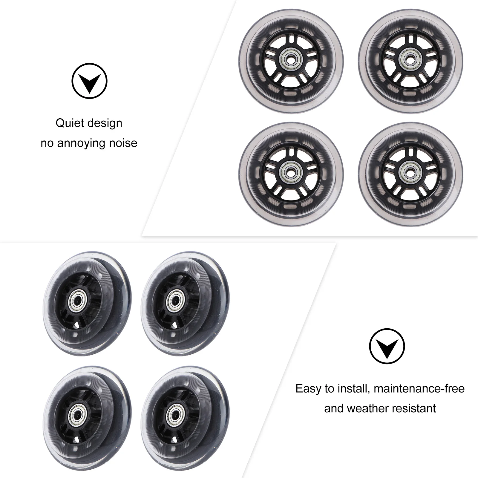 

4 Pcs Scooter Wheels for Daily Practice Wooden Transparent Pu -resistant