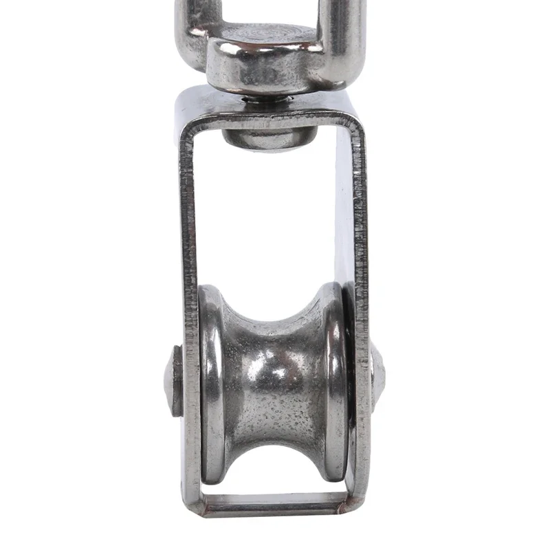 1pcs Stainless Steel Pulley M15/M25 Single Wheel Swivel Lifting Rope Pulley Set Bearing Lifting Wheel Tools Manual Rope Lift