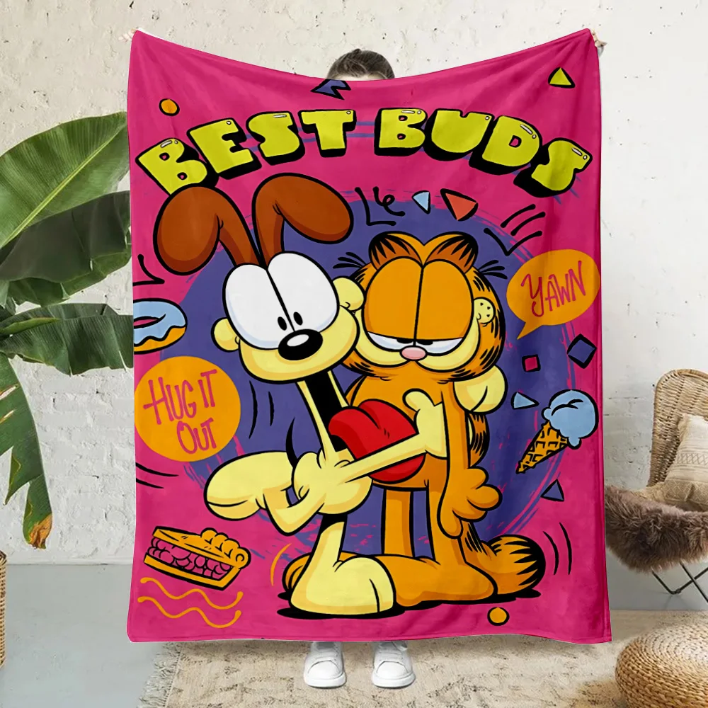 Hot Anime Cartoon Garfields Printed Blanket Picnic Blankets Warm Blanket Soft and Comfortable Blanket Home Travel Birthday Gift