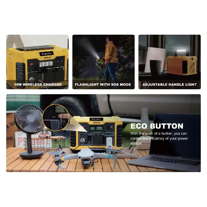 

High Safety Portable Power Station 808Wh Lithium Battery Portable Power Plant 1000W Output Power for Emergency Backup