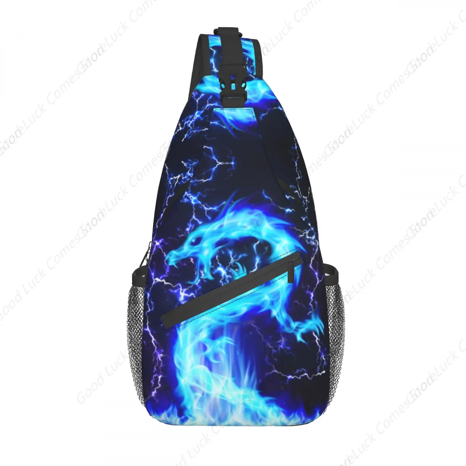 

Blue Blood Flame Dragon Crossbody Bags Trendy Sling Backpack Chest Shoulder Bag Gym Cycling Travel Hiking