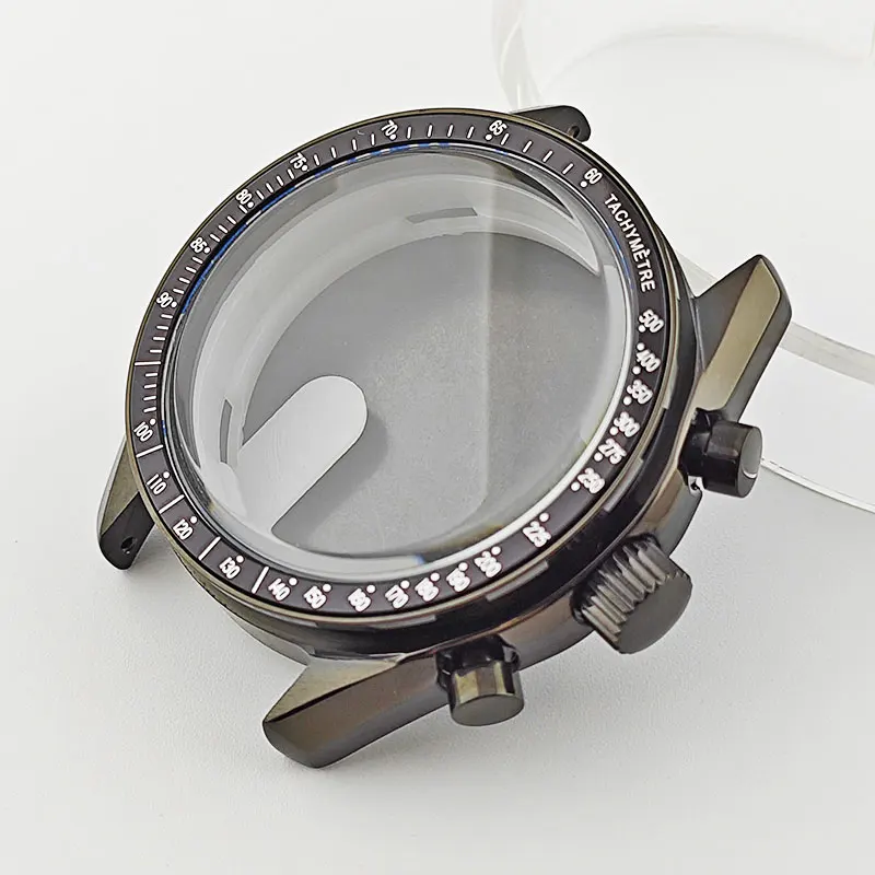 

Черный корпус с хронографом VK63, 40 мм, подходит для механизма VK63, нержавеющая сталь 316L, водонепроницаемый корпус для часов 5ATM, аксессуары