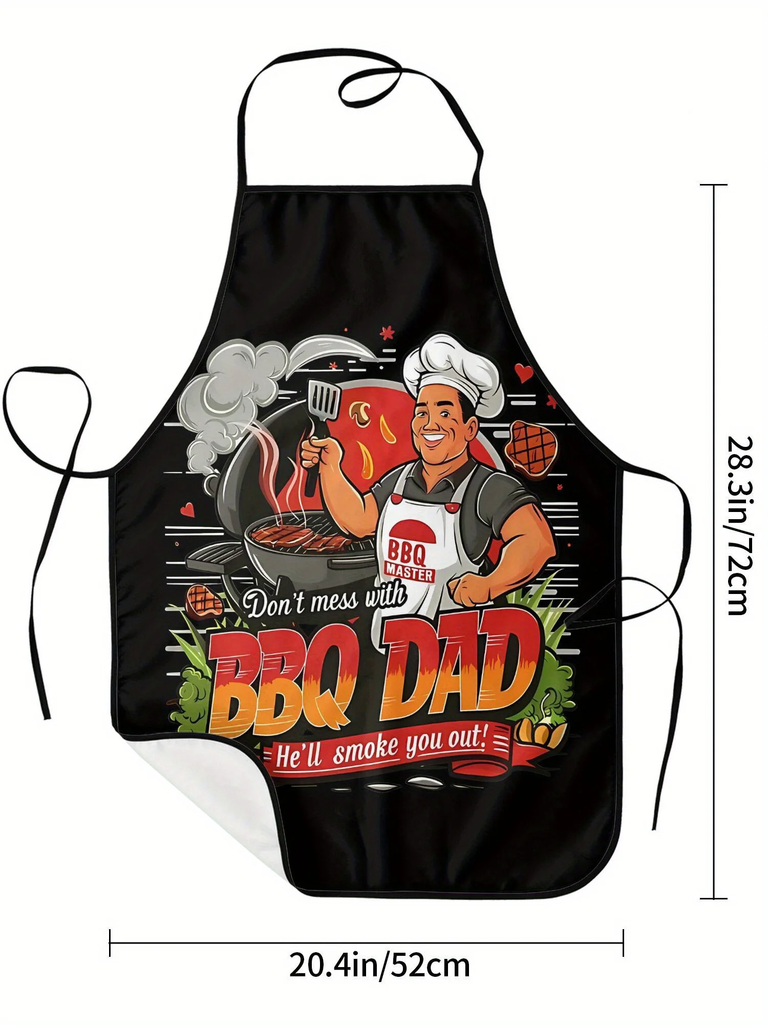 Don't Mess with BBQ Dad Printed Apron Household Cleaning & Cooking Apron