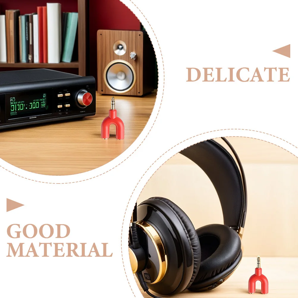 อะแดปเตอร์เสียงสเตอริโอขนาด 3.5 มม. แจ็คเชื่อมต่อรูปตัวยูเชื่อมต่อหูฟังสองตัวหูฟังแชร์เพลงอะแดปเตอร์เสียงแบบพกพา