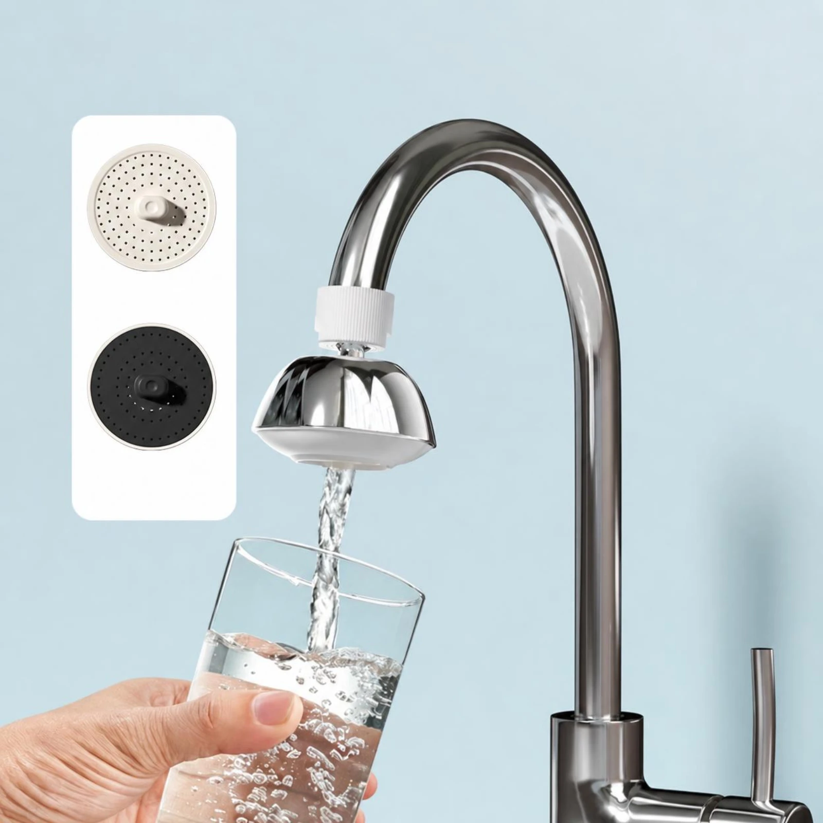 

Replaceable Outlet Plate Aerator Stainless Steel Faucet Filter Plumbing Accessory Clog-Resistant