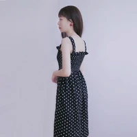Women Summer Sleeveless Dot Dress Sexy Backless A-Line Spaghetti Strap Beach Style Dresses Camisole Off-Shoulder Folds Vestidos - Image 6