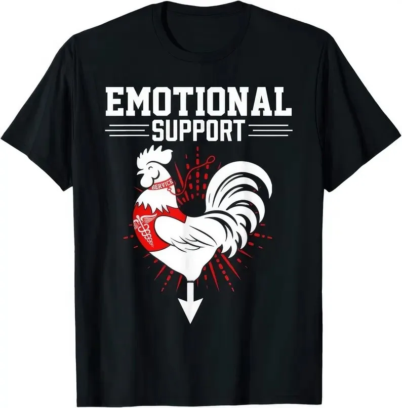 

Funny Emotional Support Cock Joke T-Shirt for Humor Lovers