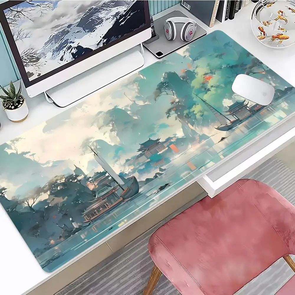 

Green Mountains And Clear Waters Mouse Pad Gaming Mouse Pad, Mouse Pad with Edges and Non-Slip Rubber Base, Extended Mouse Pad