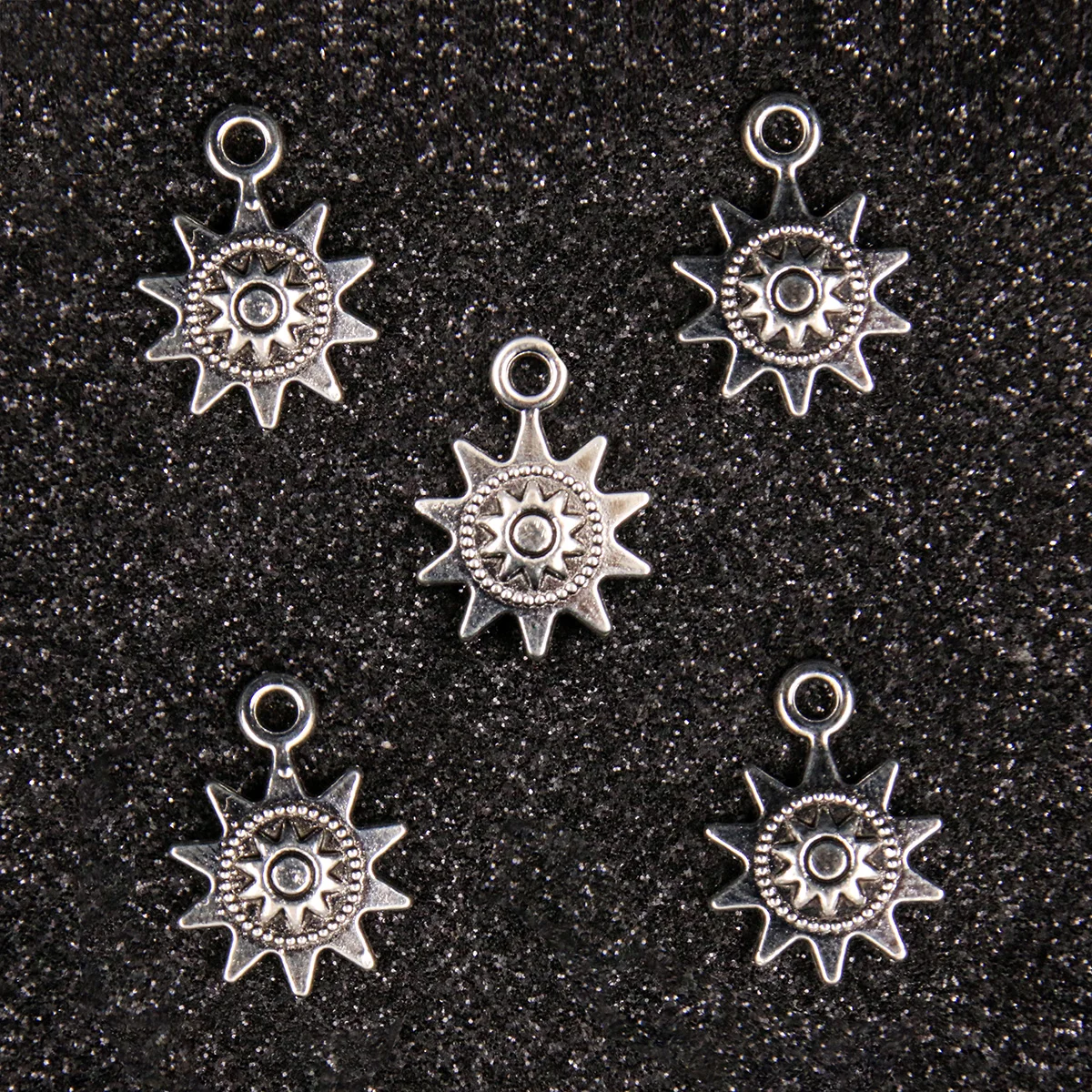 30PCS 3 Color 12X17mm New Product Alloy Double Sided Sun Charms For Jewelry Making DIY Handmade Small Steampunk Pendant