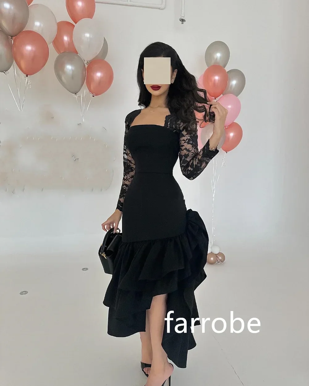 Customized Elegant Jersey Pleat Mermaid Square Neck Midi Dresses Evening Dresses Classic Exquisite Modern Style Pastrol Unisex C