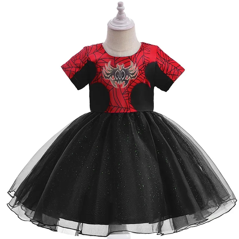 أنيمي جوين ستايسي العنكبوت زي الاطفال فتاة لطيف فستان قصير الأكمام مع كيب عباءة هالوين كرنفال ملابس للحفلات للأطفال
