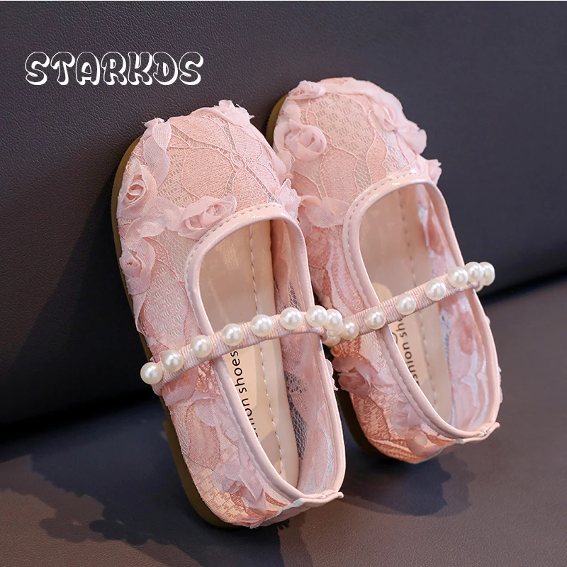 

Pink Cherry Blossom Lace Ballet Flats Kid Girls Mesh Ballerina Shoes Baby Child White Rose Flower Wedding Party Dress Zapatos