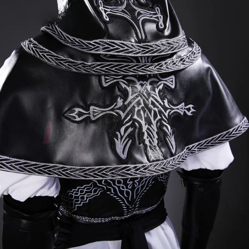 Disfraz de Undertaker con Anillo, Capa de Cuero, Guantes y Falda para Cosplay, Halloween, Disfraces de Juego, Uniforme para Hombre y Mujer