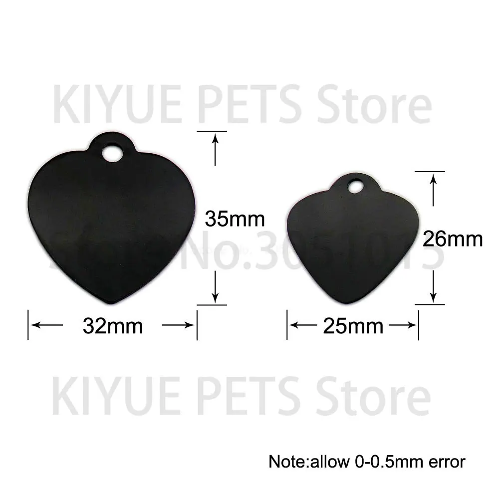 Wholesale 100Pcs Personalized Heart Dog Tag Pet Dog ID Name Wedding Gift Tag Card Customized Laser Name Dog Collar Accessories