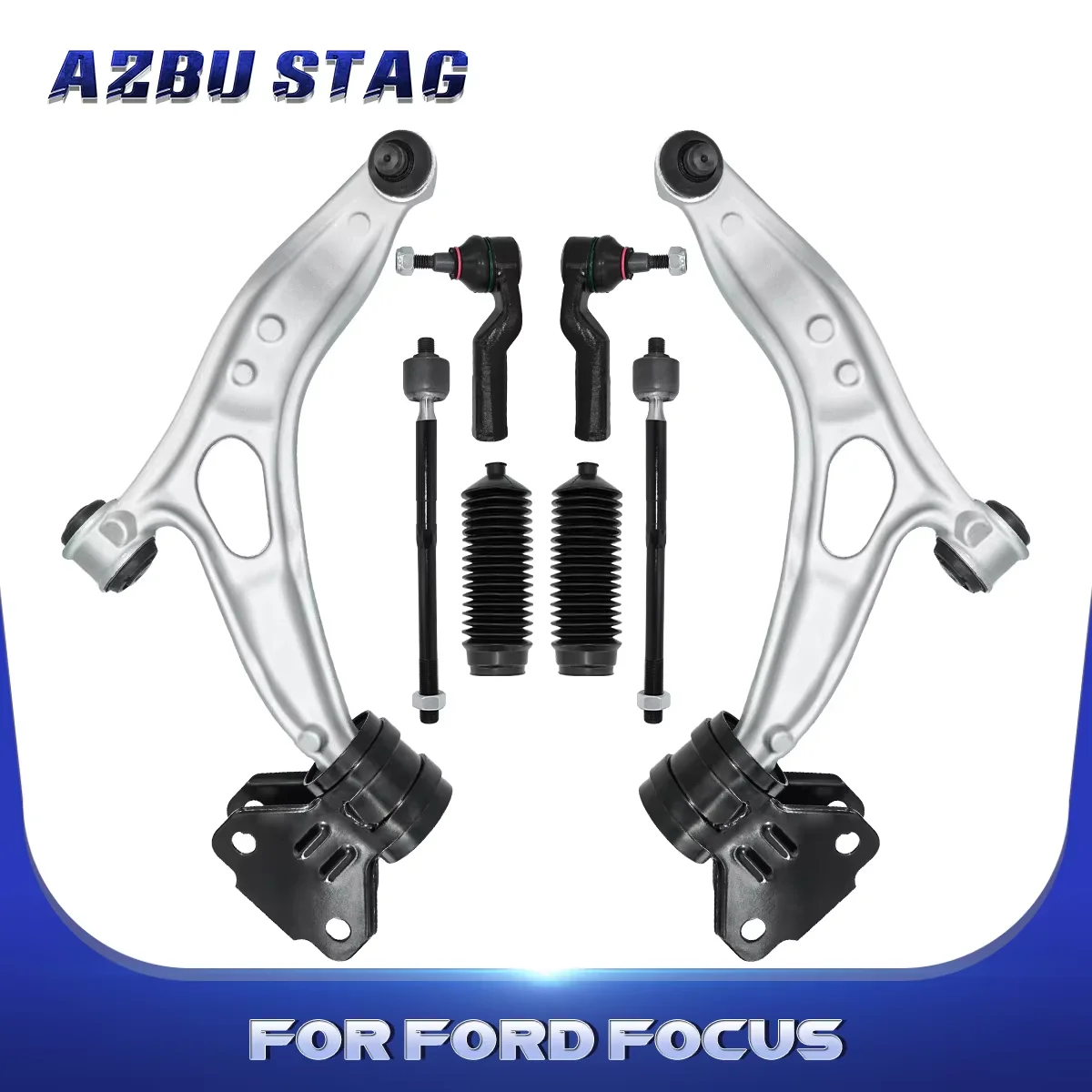 

AzbuStag Front Lower Control Arm Tie Rod Suspension Lh Rh 8Pcs Kits for FORD FOCUS C-MAX 2013 2014 2015 2016 BV6Z3050A K622788
