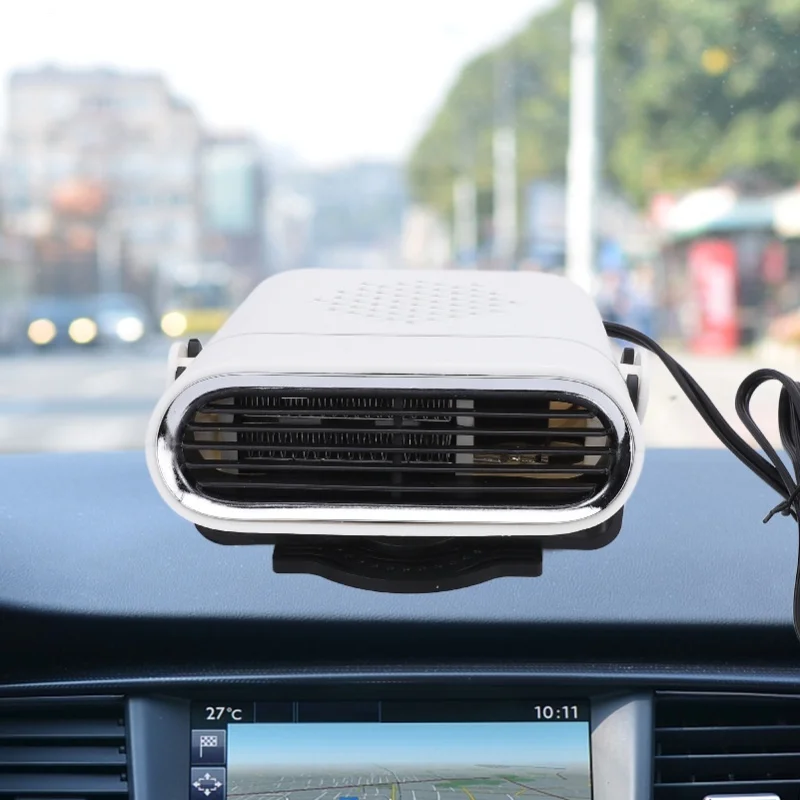 Portable Car Heater High Power Portable Multifunctional Car Windshield Defogging Heater White/Black 12V