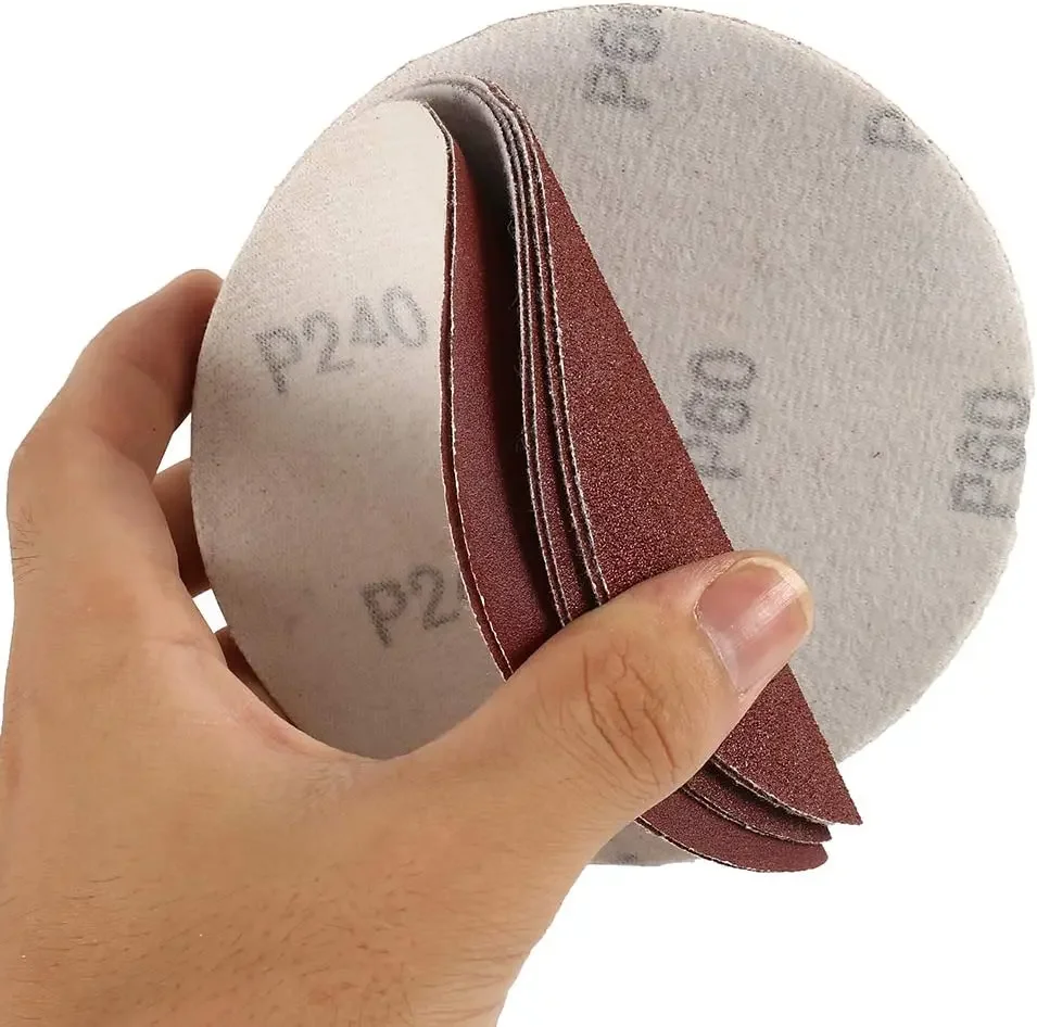 Lixa de 5 Polegadas com Fixação por Gancho e Laço, Kit Misto com 30/50/100 Peças, 125mm, Grãos Variados de 80 a 10000 para Polimento e Lixamento de Metal, Madeira e Carroceria