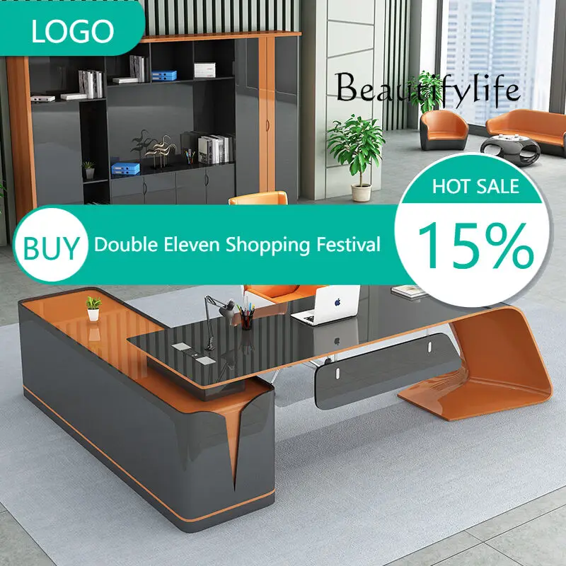 

W Executive Light Luxury Office Desk In Stock Designer Storage Organizer Computer Desks L Shaped Quality Bureau Meuble Furnitur