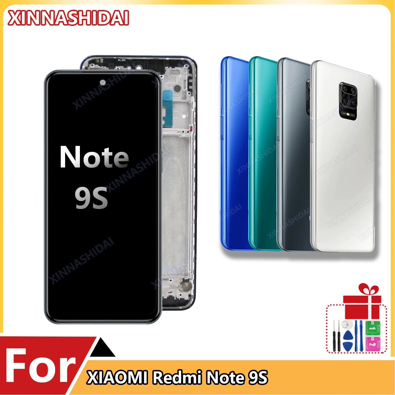 For Xiaomi Redmi Note 9S Note9S LCD Display with Frame Touch Screen Digitizer Assesmbly For Note9 Pro Note9Pro