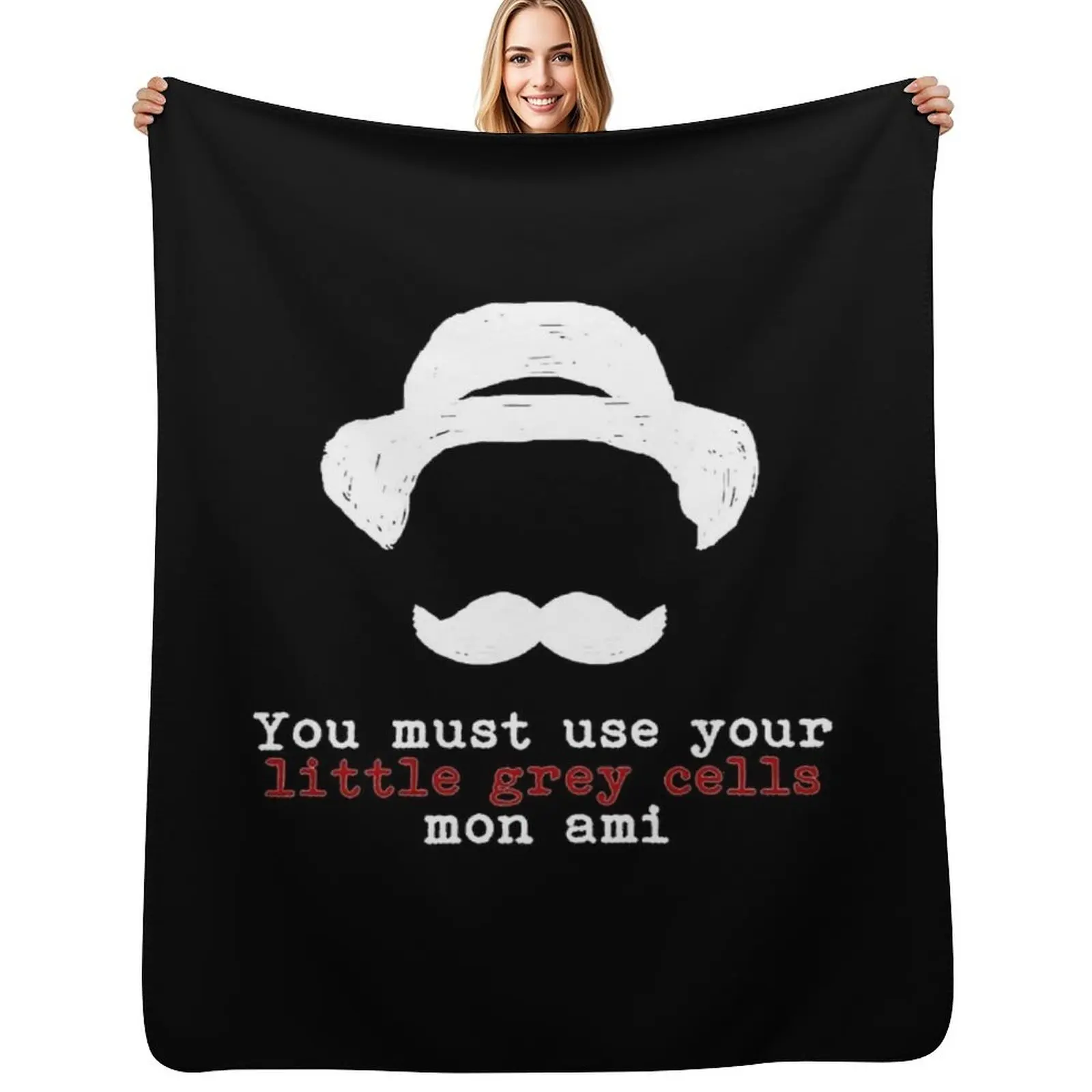 

Agatha Christie Hercule Poirot Little Grey Cells Throw Blanket Flannels Vintage Decorative Sofa Sofa Blankets