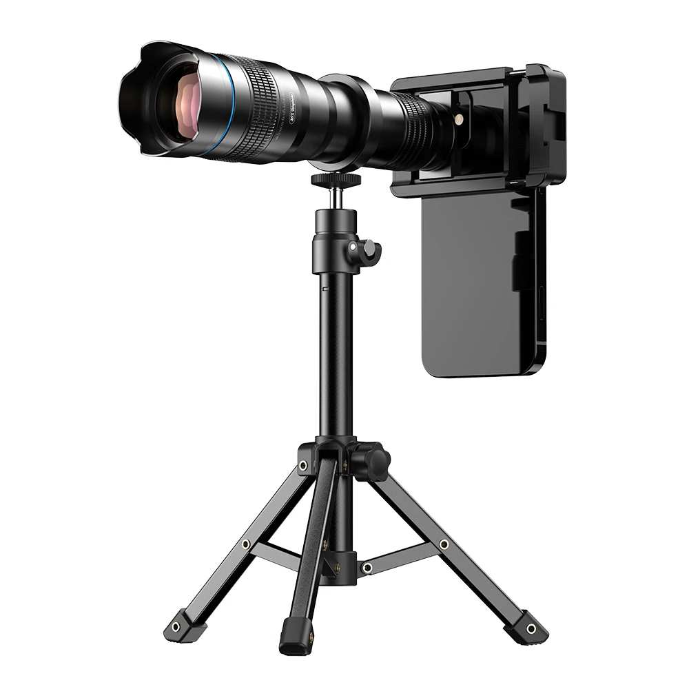 APEXEL 4K 36X monokularowy Zoom teleskopowy teleobiektyw do telefonu z wspornik metalowy uniwersalny klip do strzelania ptaki/księżyc/gra — zdjęcie produktu 7