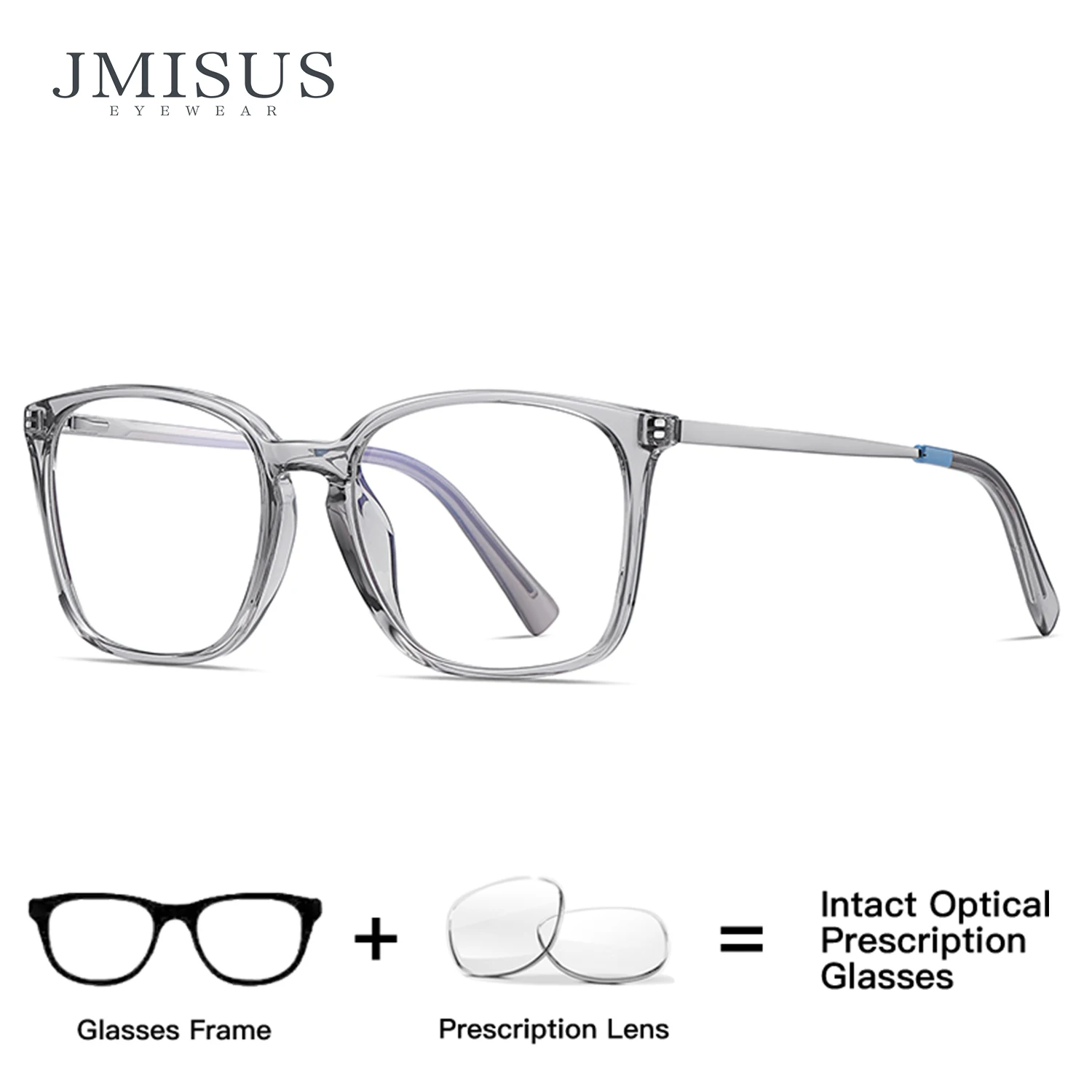 

JMISUS Japanese Fashion Square Prescription Glasses Spring Leg Myopia Eyewear Ultralight TR90 Optical Eyeglasses for Women Men