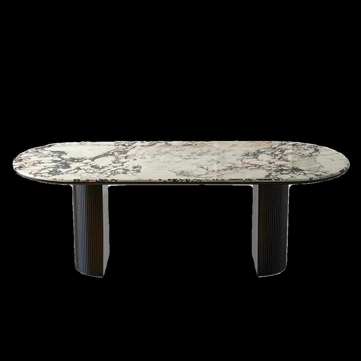 

A16 Marble dining table French luxury stone retro rock slab, household oval solid wood table
