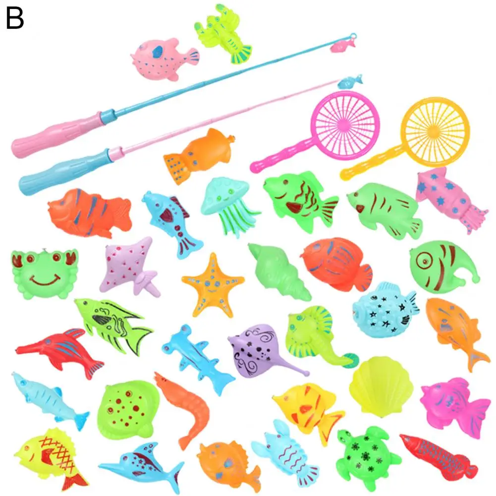 Educational Colorful Magnetic Fishing Toys Set with Inflatable Pool for Children