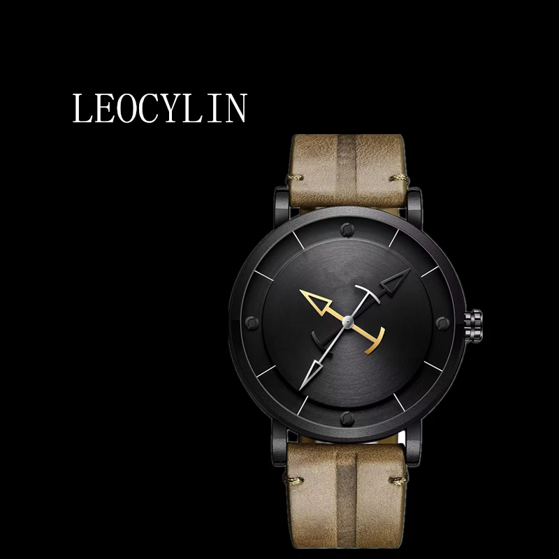LEOCYLIN fashion quartz watch waterproof for men\'s Simplicity Wristwatches Japanese movement 44.5mm Relogio Masculino clock