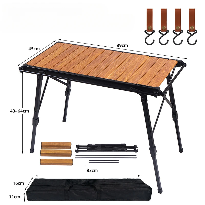 Imagem -04 - Outdoor Folding Egg Roll Table Portátil Liftable Alumínio Piquenique Churrasco Camping Igt