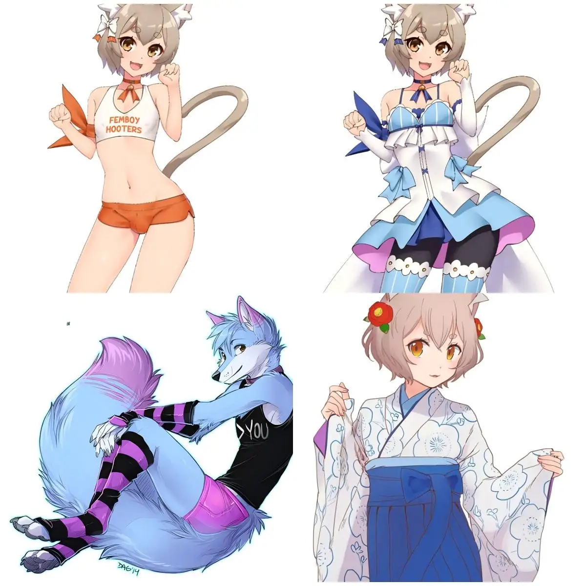 Hentai Femboy Furry Anime Car Sticker Windshield Waterproof Bumper Decal Scratch-Proof Decor Vinyl Wrap Door Protector