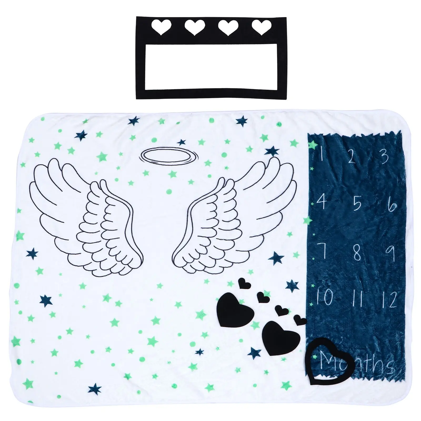 

Monthly Photo Blanket Baby Props 1-12 Months Memory Card Infant Photography Blankets Flannel Material Breathing Design
