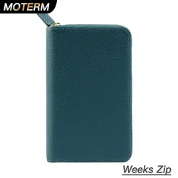 Moterm Zip Weeks 2.0 Cover for Hobo Weeks Notebook Genuine Pebbled Grain Cowhide Wider Zippered Planner Organizer Journal Diary