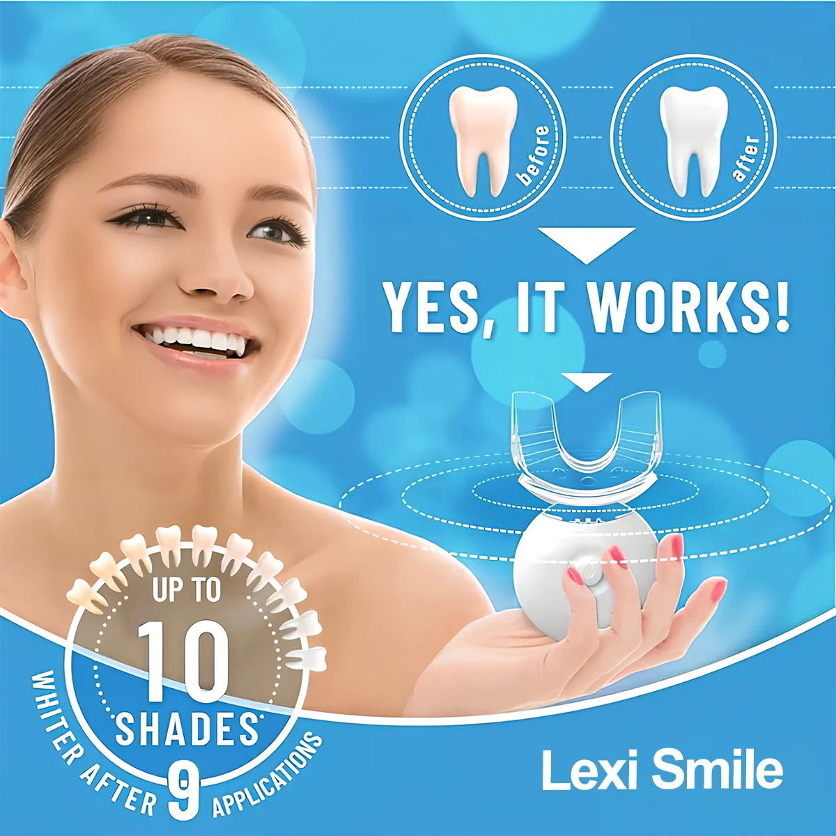 Lexi Smile Tanden Whitening Set-5x Led Lichte Tanden Whitening Agent Mond Lade Gel Niet-Gevoelige Snelle Tanden Bleekmiddel