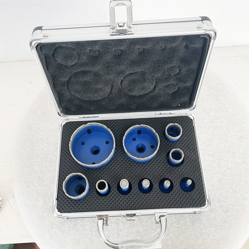 10Pcs Brazed Dry Drill Bits Kit M14 Thread Diamond Drill Bit Hole Saw Set Ceramic Tile Granite Marble Stone Hole Opener Tools