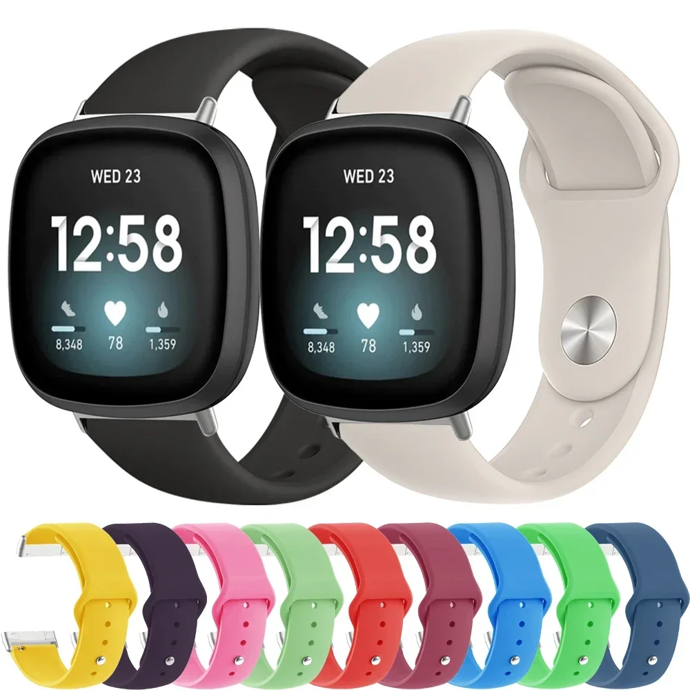 Silicone Strap For Fitbit Versa 4/Versa 3/Versa 2 Band Sport Bracelet Wristband For Fitbit Sense/Sense 2 Replacement Watchband