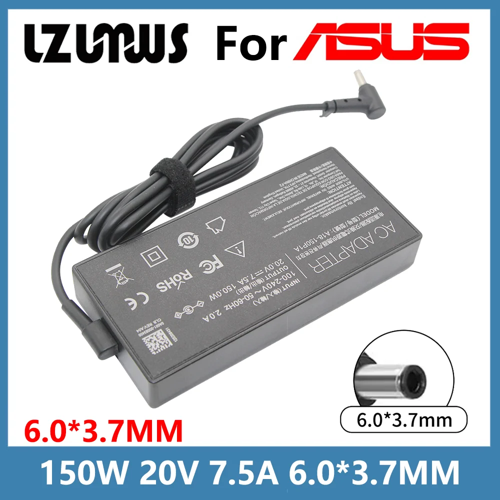 20V 7.5A 150W 6.0*3.7mm Charger AC Notebook laptop adapter For ASUS Rog FX95D VX60G TUF Gaming A15 FX506lu FX705G FX86FE T9750