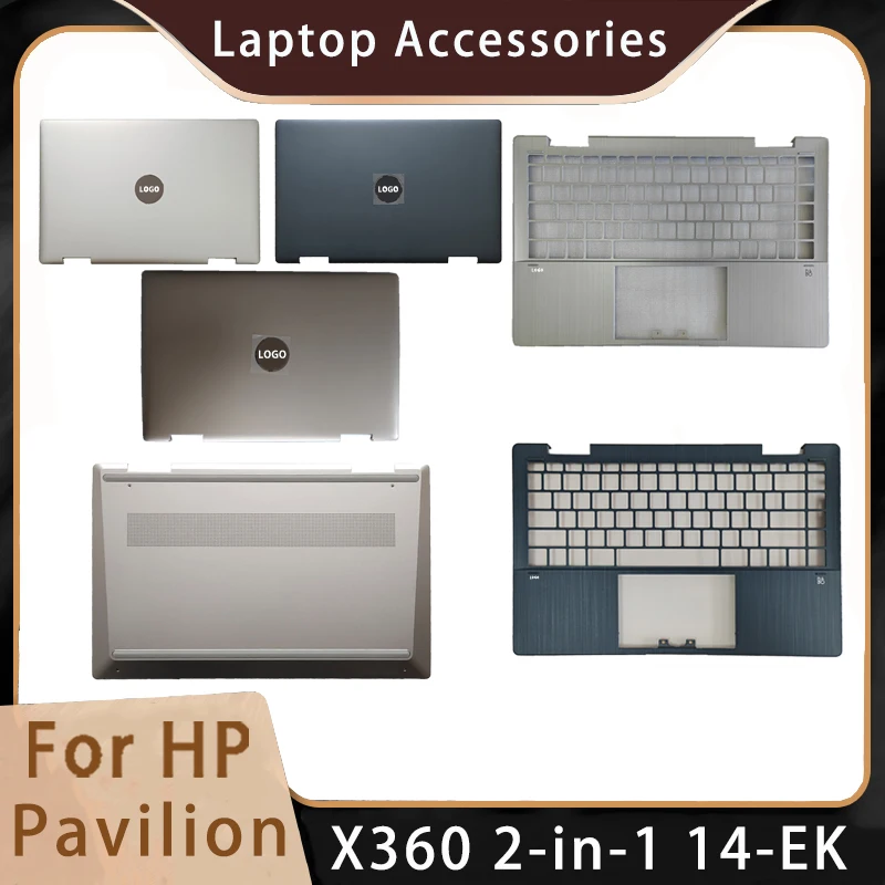 

New For HP Pavilion X360 14-EK 2-in-1;Replacemen Laptop Accessories Lcd Back Cover/Palmrest /Bottom With LOGO Silvery