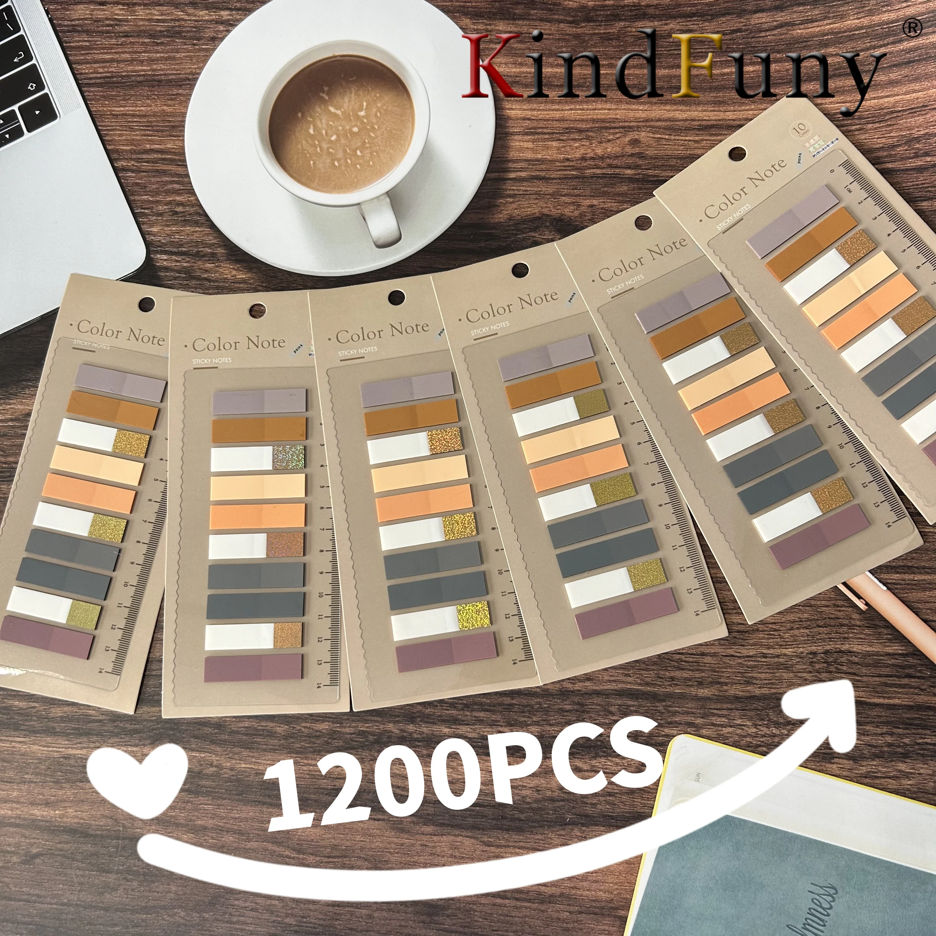 1200 Sheets Ruler Sticky Notes, Multi-Functional Index Stickers for Student Hand Account, Loose Leaf Classification