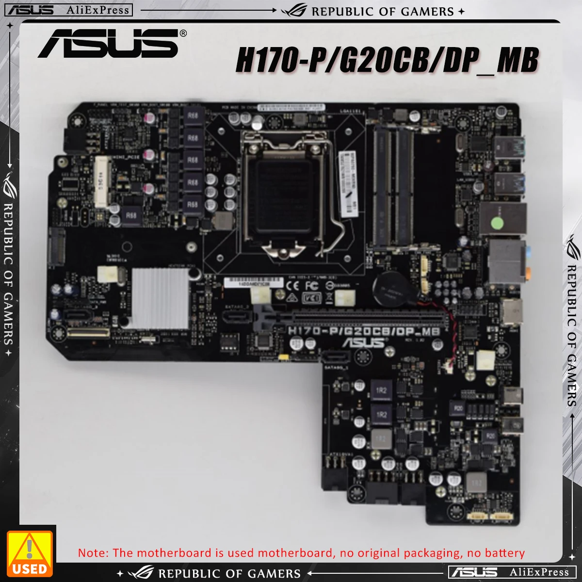 

Asus ROG G20CB Series H170-P/G20CB/DP_MB Intel Socket LGA1151 Desktop Motherboard 60PA07E0-MB0A05. Used Motherboard