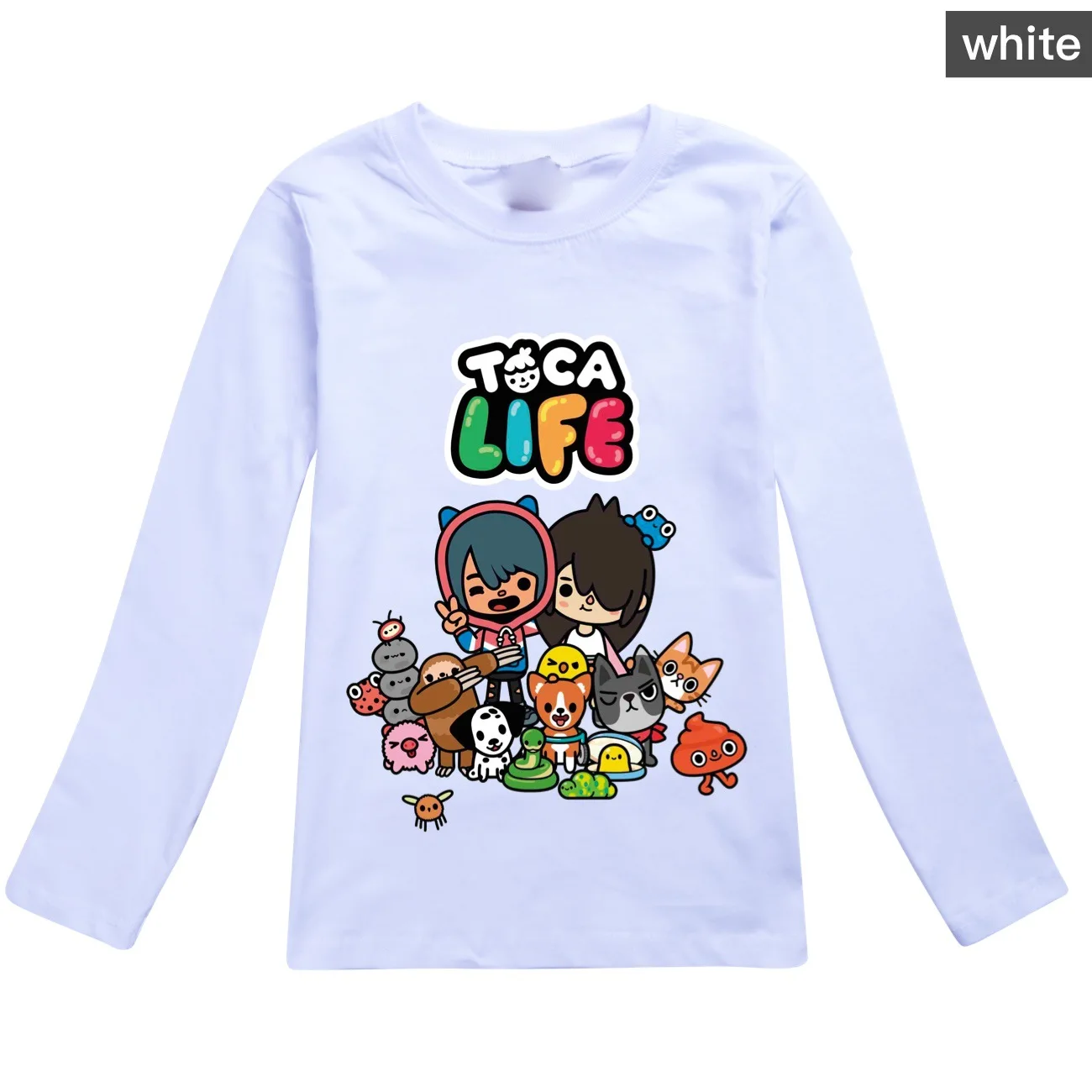 Fashion Cartoon Toca Life Clothing Children T Shirt Boys Girls Cotton Long Sleeve Baby Tees Tops Toddler Kids Clothes Casual1871