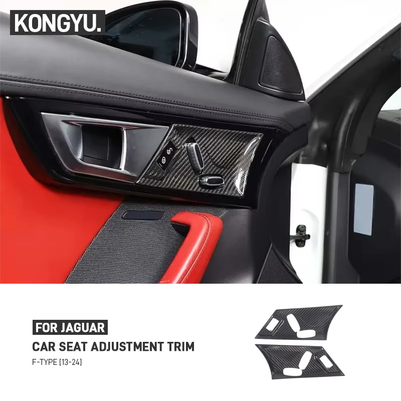 

For Jaguar F-Type X152 2013-2024 Real Carbon Fiber Car Seat Adjustment Frame Trim Cover Sticker Interior Decoration Accessories