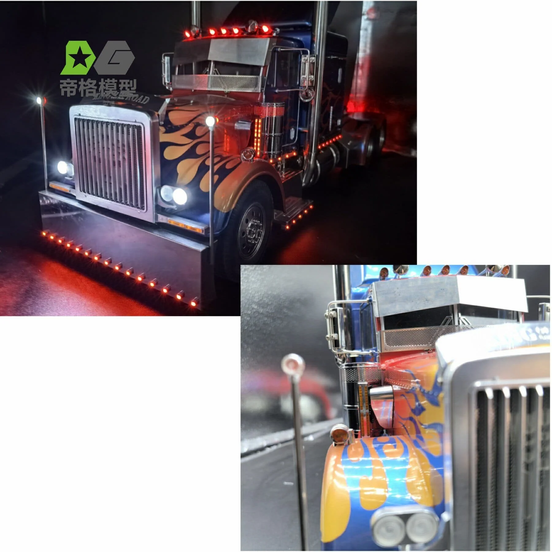 RC Toy Truck Metal Lighting Air Filter Air Cleaner For Tamiya King Hauler Grand Hauler 56301 56344 1/14 RC Tactor Truck Parts