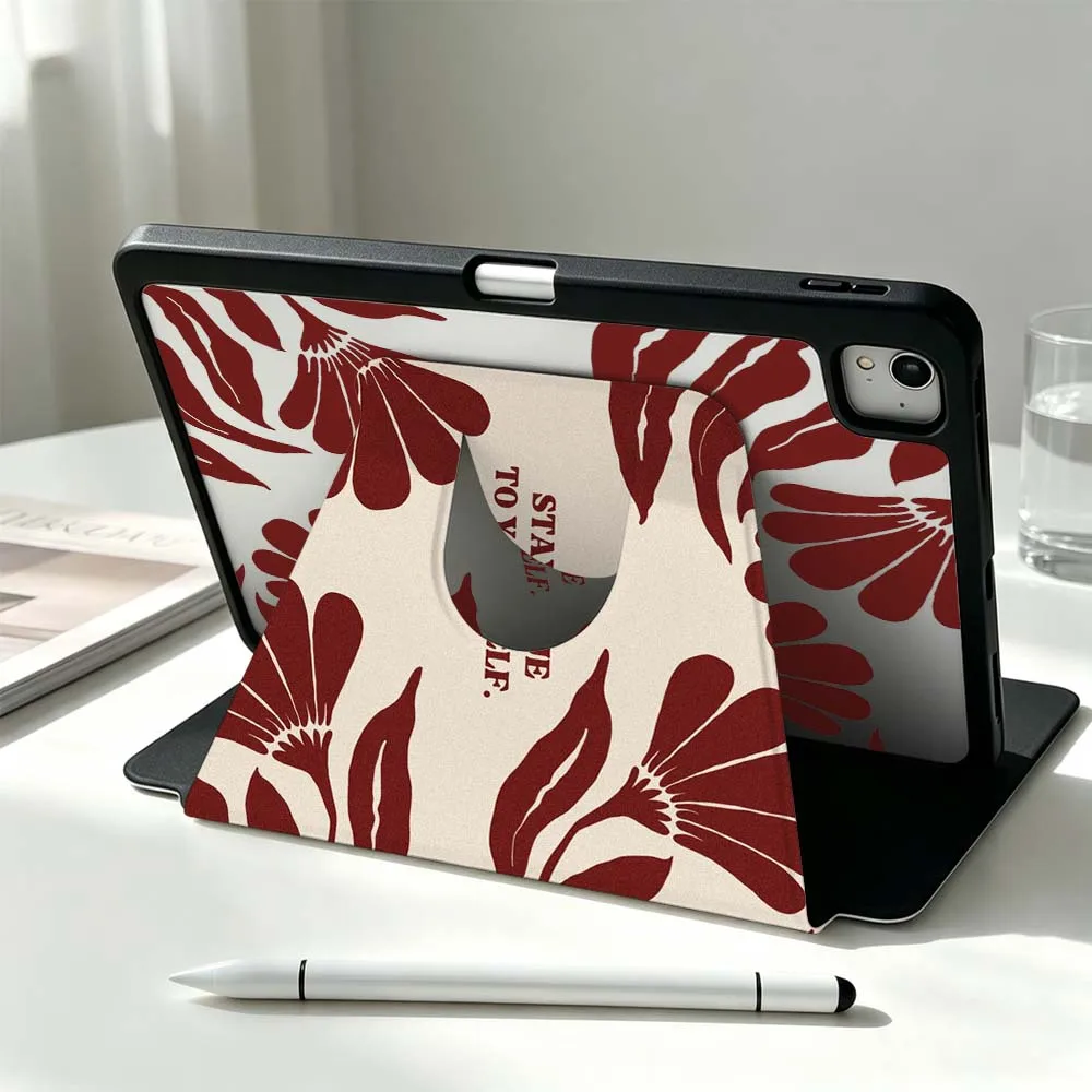 Creative Flowers For Xiaomi Mi Redmi Poco Pad 8 7 7S 6 6S 5 SE Pro Ultra 360° Rotation Stylus Storage Tablet Case