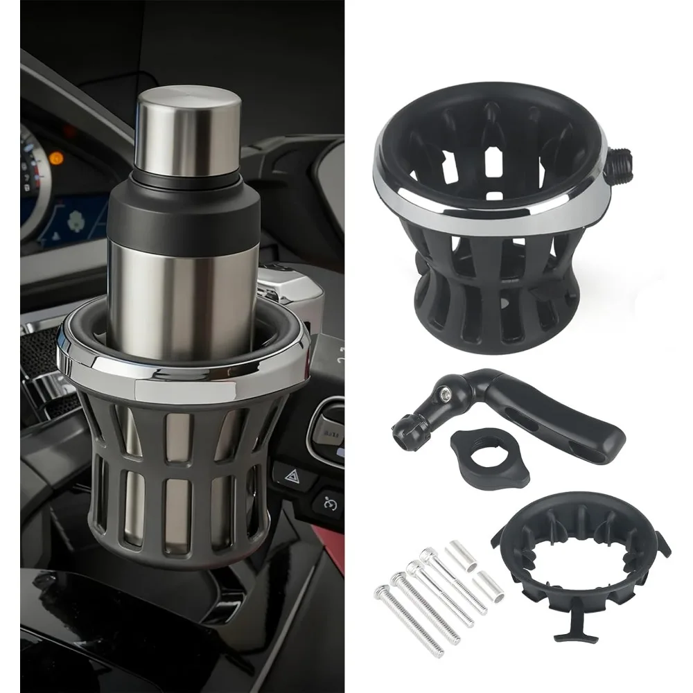 

Motorcycle Handlebar Cup Holder for Passenger Water Bottle Firm Anti Shake Mount 102 142 mm