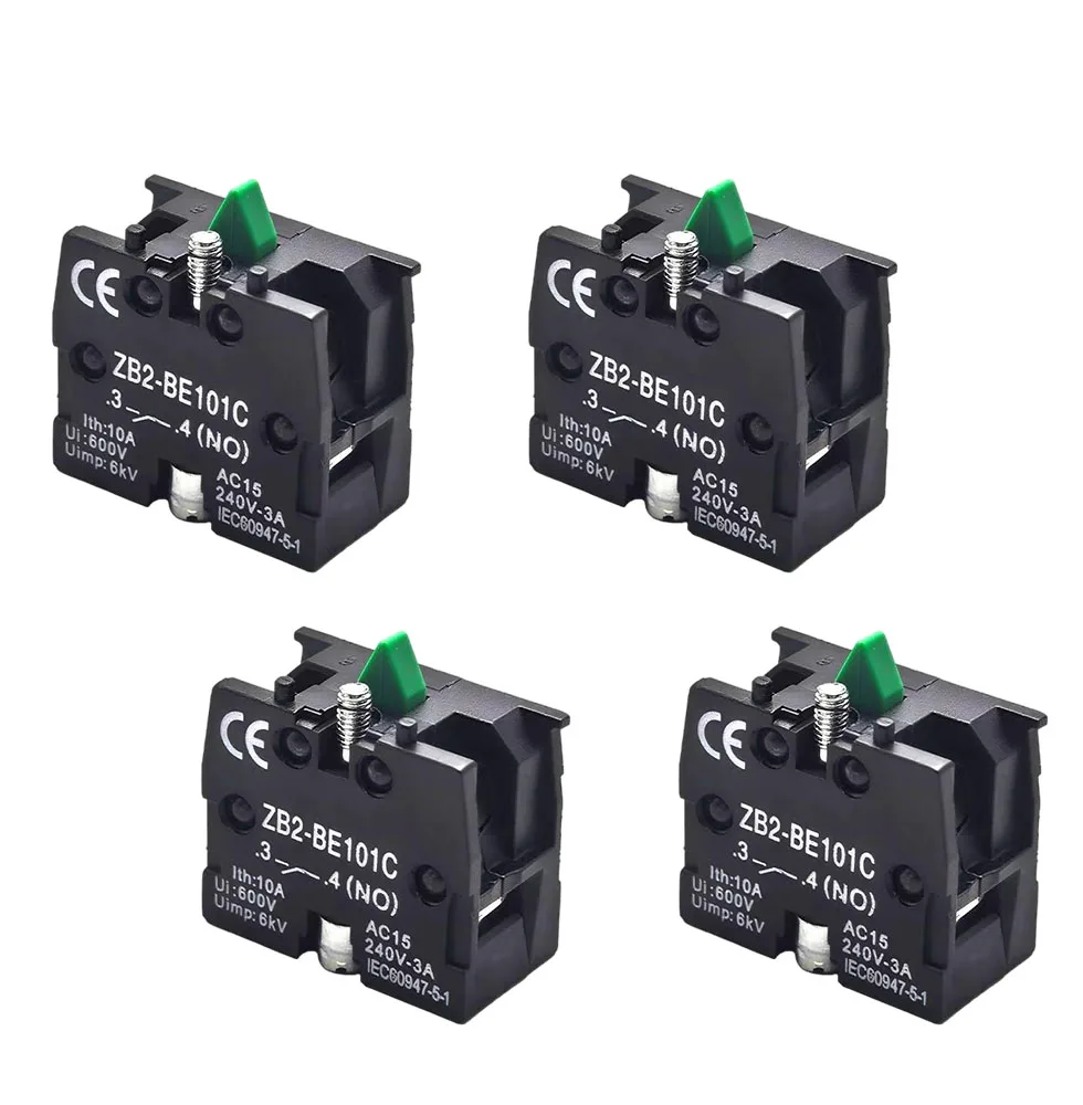 

free shipping 10Pcs silver contact ZB2-BE101 XB2 Push Button Switch Contact Block ,normal open (NO)