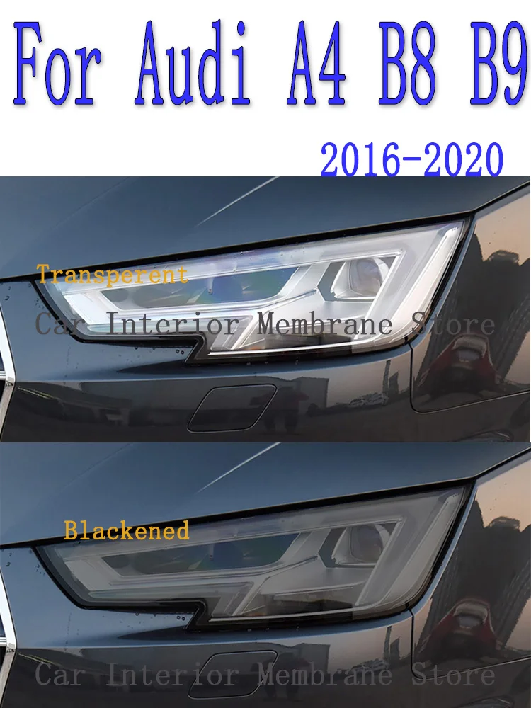 

For Audi A4 B8 B9 2016- 2020 TPU Car Exterior Headlights Anti-Scratch Protective Film Headlamps Repair Sticker Accessories Refit